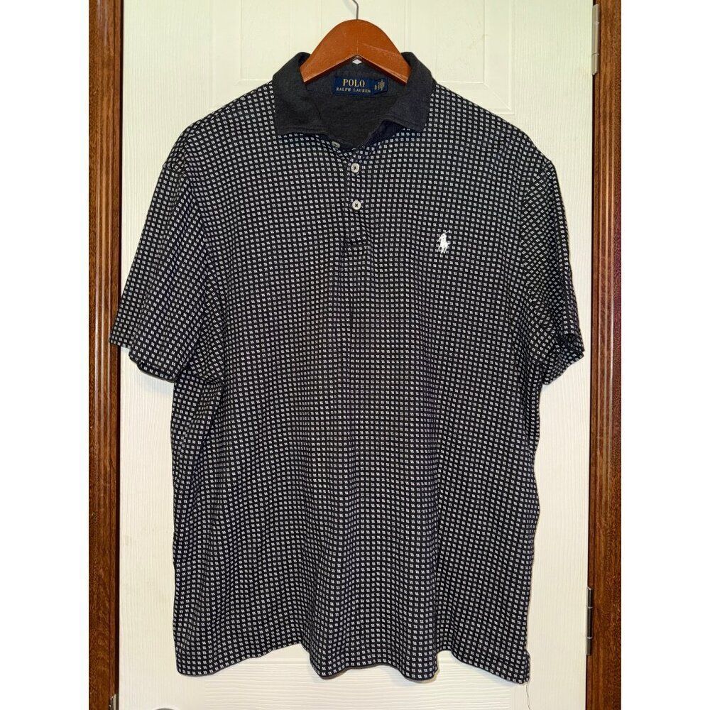 Polo Ralph Lauren Pima Cotton Golf Short Sleeve Gray & White Polo‎ Shirt Size XL